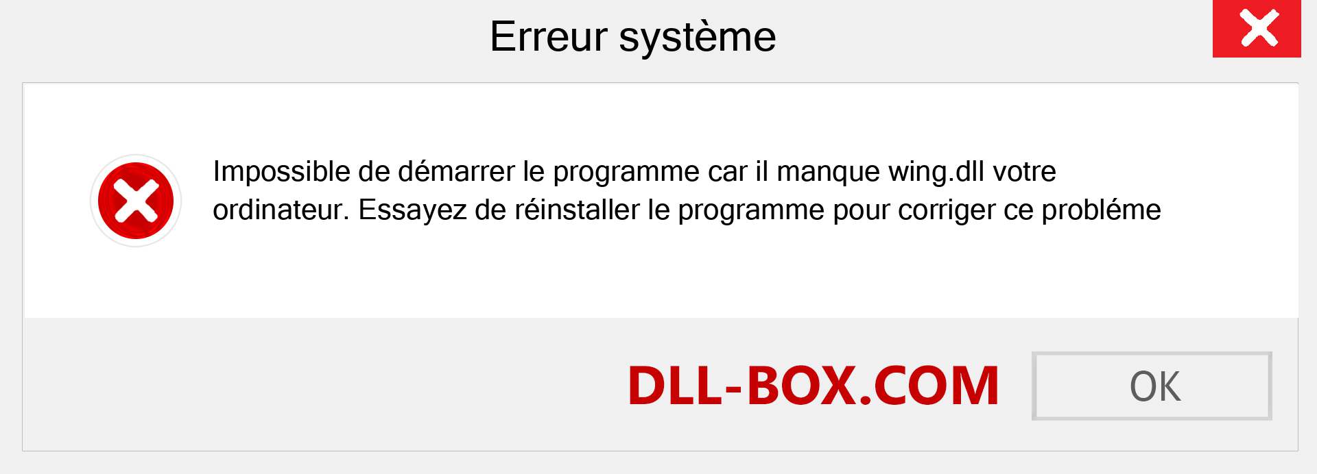 Le fichier wing.dll est manquant ?. Télécharger pour Windows 7, 8, 10 - Correction de l'erreur manquante wing dll sur Windows, photos, images